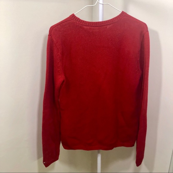 VINTAGE TOMMY HILFIGER Red Crewneck Knit Sweater - Picture 4 of 5